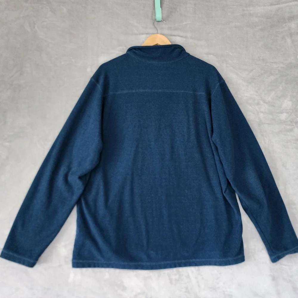 The North Face Fleece Pullover Mens Size XL Blue Textured Knit 1/4 Zip Jacket